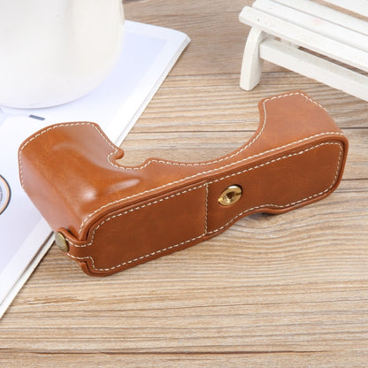 For Nikon ZFC Glossy PU Leather Camera Half Case Base(Brown) - Half Case by buy2fix | Online Shopping UK | buy2fix