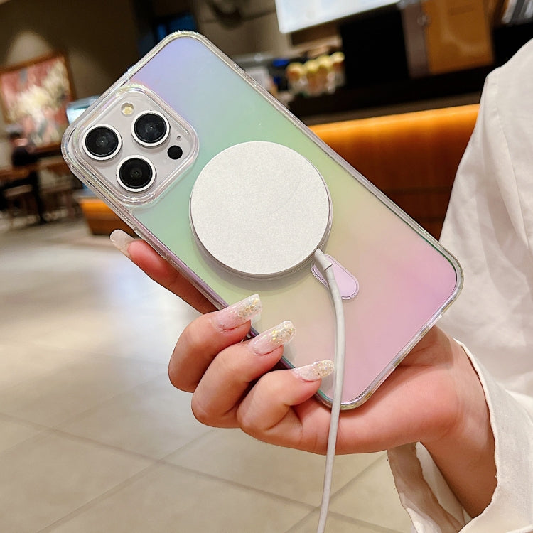For iPhone 16e Gradient Color MagSafe Airbag Full Coverage Phone Case(Rainbow) - iPhone 16e Cases by buy2fix | Online Shopping UK | buy2fix
