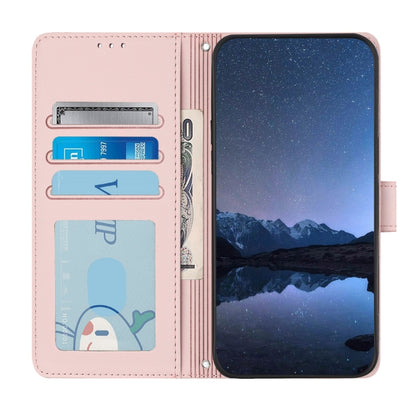 For Samsung Galaxy S25 5G Cat Rat Embossed RFID Leather Phone Case with Lanyard(Pink) - Galaxy S25 5G Cases by buy2fix | Online Shopping UK | buy2fix