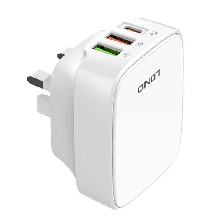 LDNIO Q334 32W Type-C + Dual USB Port Charger with 1m USB-C / Type-C Data Cable, Plug Type:UK Plug(White) - USB Charger by LDNIO | Online Shopping UK | buy2fix