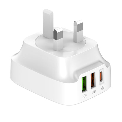 LDNIO Q334 32W Type-C + Dual USB Port Charger with 1m USB-C / Type-C to USB-C / Type-C Data Cable, Plug Type:UK Plug(White) - USB Charger by LDNIO | Online Shopping UK | buy2fix