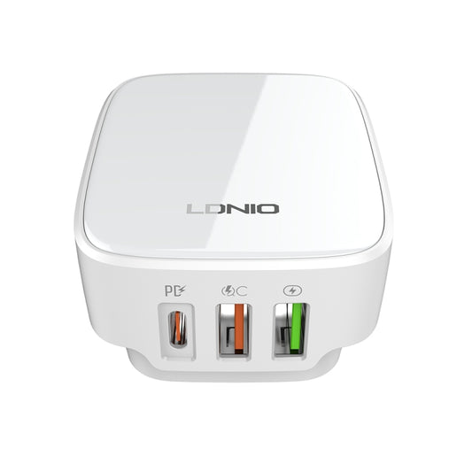 LDNIO Q334 32W Type-C + Dual USB Port Charger with 1m USB-C / Type-C to USB-C / Type-C Data Cable, Plug Type:US Plug(White) by LDNIO