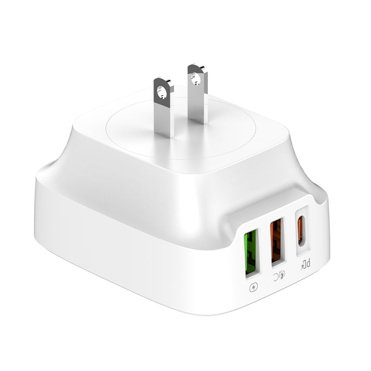 LDNIO Q334 32W Type-C + Dual USB Port Charger with 1m USB-C / Type-C to USB-C / Type-C Data Cable, Plug Type:US Plug(White) - USB Charger by LDNIO | Online Shopping UK | buy2fix