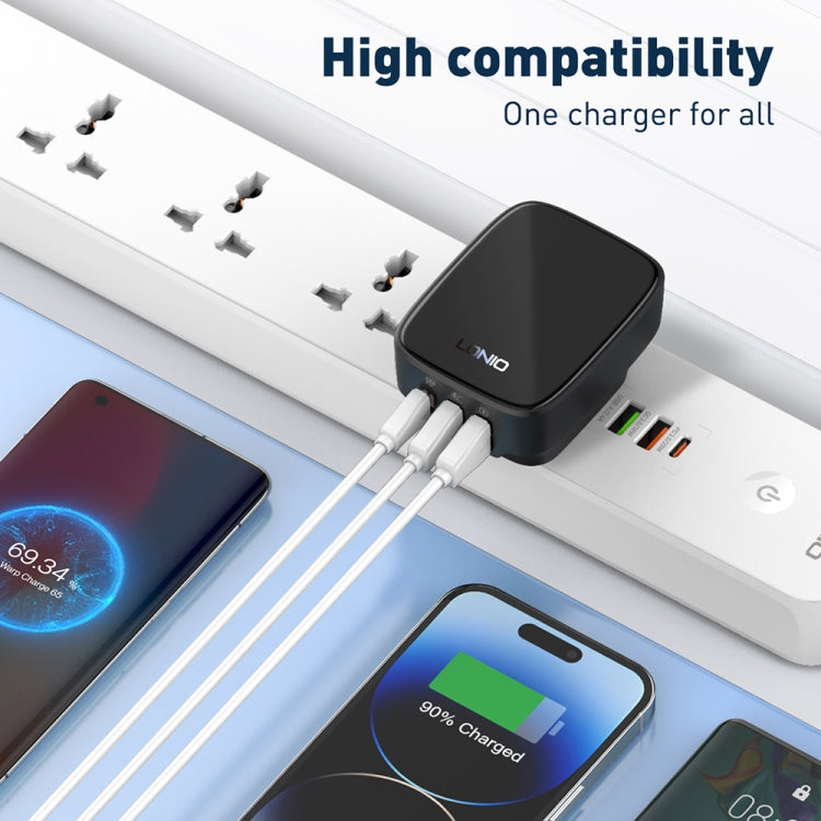 LDNIO Q334 32W Type-C + Dual USB Port Charger with 1m USB-C / Type-C to USB-C / Type-C Data Cable, Plug Type:EU Plug(Black) - USB Charger by LDNIO | Online Shopping UK | buy2fix