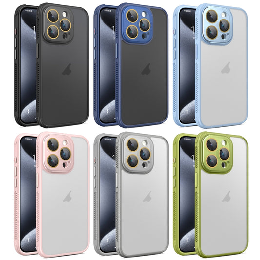 For iPhone 16 Hardware Side Cooling Skin Feel Frosted Phone Case with Lens Film(Green) by buy2fix