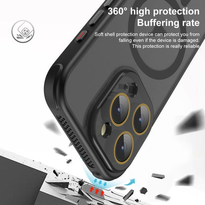 For iPhone 14 Plus Side Cooling Skin Feel Frosted MagSafe Magnetic Phone Case(Black) - iPhone 14 Plus Cases by buy2fix | Online Shopping UK | buy2fix