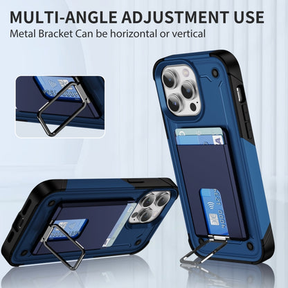 Skin Feel MagSafe Magnetic Phone Card Sleeve with Bracket(Royal Blue) - Adhesive Card Holders by buy2fix | Online Shopping UK | buy2fix