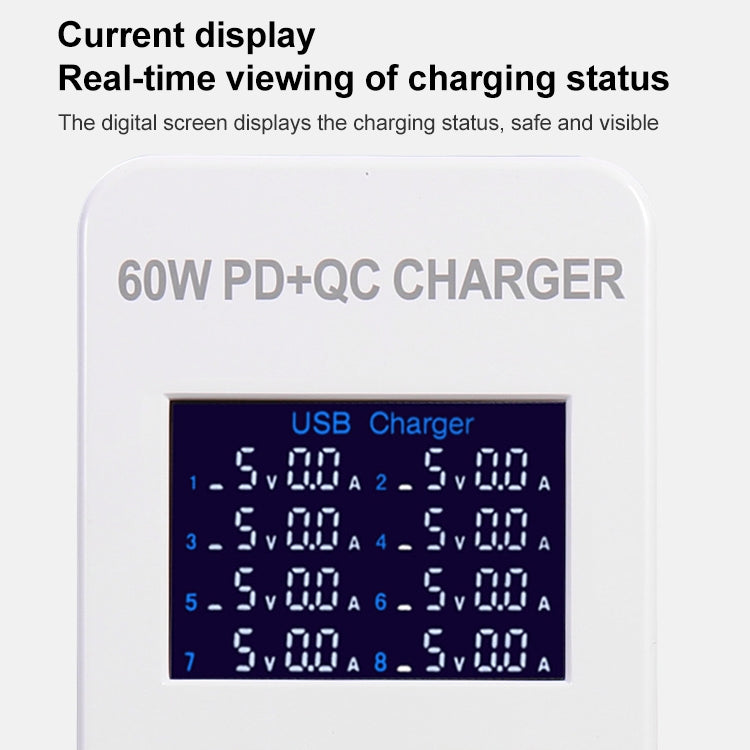 A8B 50W 8 Ports USB Smart Charging Station with Digital Display, Plug:US Plug - Multifunction Charger by buy2fix | Online Shopping UK | buy2fix