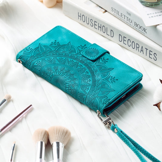 For Google Pixel 9 / 9 Pro Multi-Card Totem Zipper Leather Phone Case(Green) by buy2fix