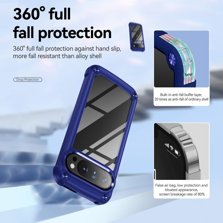 For Google Pixel 9 Pro XL TPU + PC Lens Protection Phone Case(Blue) by buy2fix