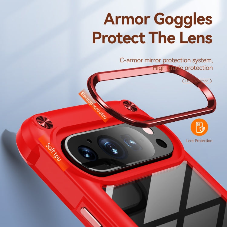 For Google Pixel 9 / 9 Pro TPU + PC Lens Protection Phone Case(Red) by buy2fix