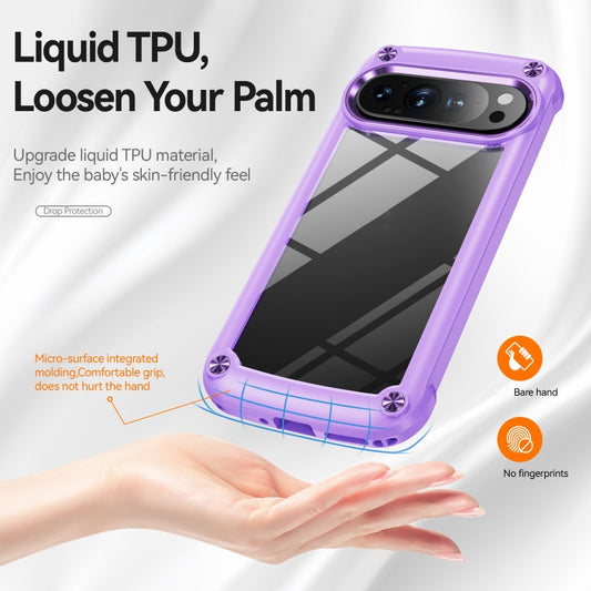 For Google Pixel 9 / 9 Pro TPU + PC Lens Protection Phone Case(Purple) by buy2fix