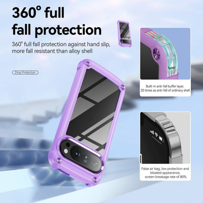 For Google Pixel 9 / 9 Pro TPU + PC Lens Protection Phone Case(Purple) by buy2fix