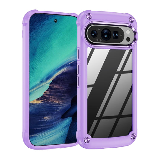 For Google Pixel 9 / 9 Pro TPU + PC Lens Protection Phone Case(Purple) by buy2fix