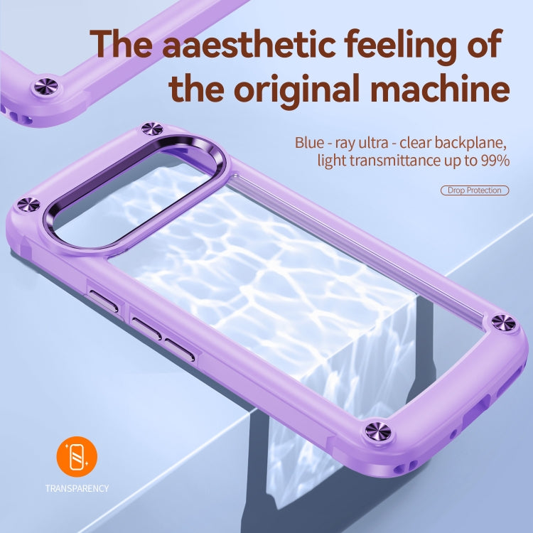For Google Pixel 9 / 9 Pro TPU + PC Lens Protection Phone Case(Purple) by buy2fix
