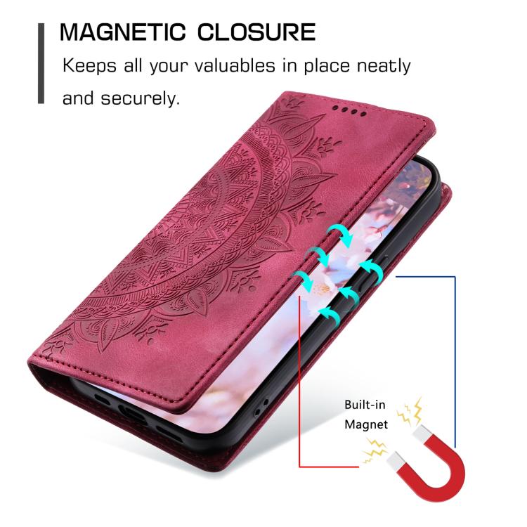 For Google Pixel 10 Pro XL Totem Embossed Magnetic Leather Phone Case(Red) - Google Cases by buy2fix | Online Shopping UK | buy2fix