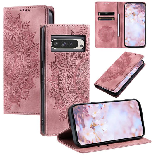 For Google Pixel 10 Pro XL Totem Embossed Magnetic Leather Phone Case(Rose Gold) - Google Cases by buy2fix | Online Shopping UK | buy2fix