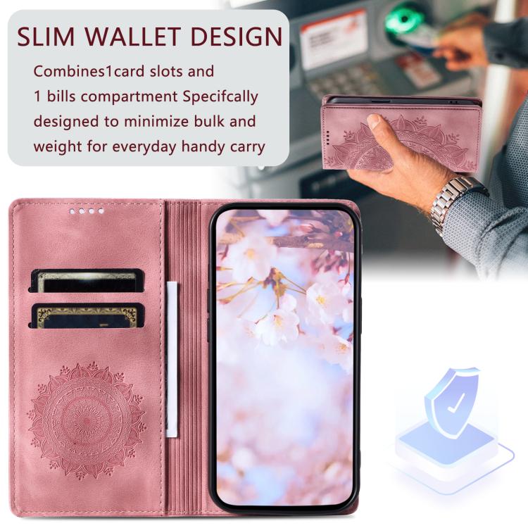 For Google Pixel 10 Pro XL Totem Embossed Magnetic Leather Phone Case(Rose Gold) - Google Cases by buy2fix | Online Shopping UK | buy2fix