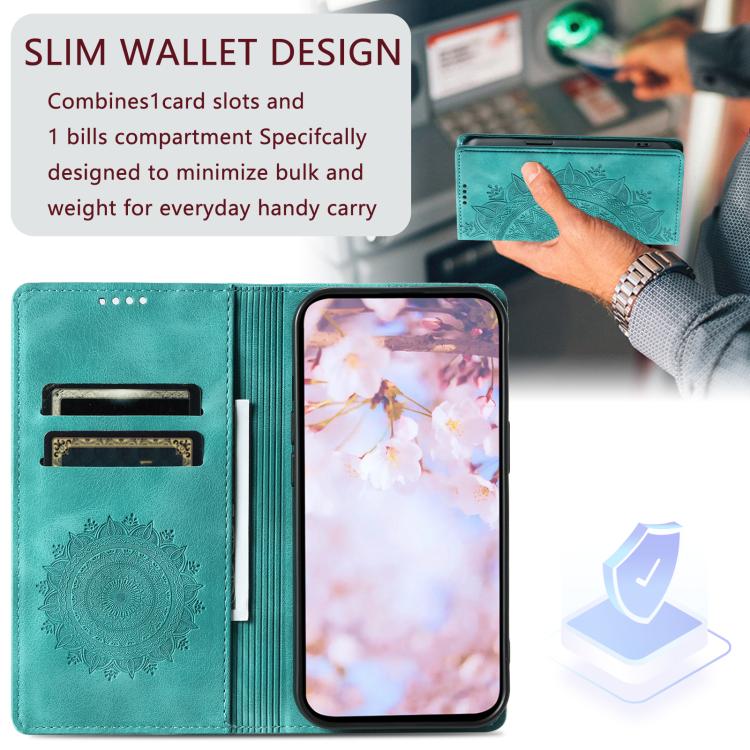 For Google Pixel 10 Pro XL Totem Embossed Magnetic Leather Phone Case(Green) - Google Cases by buy2fix | Online Shopping UK | buy2fix