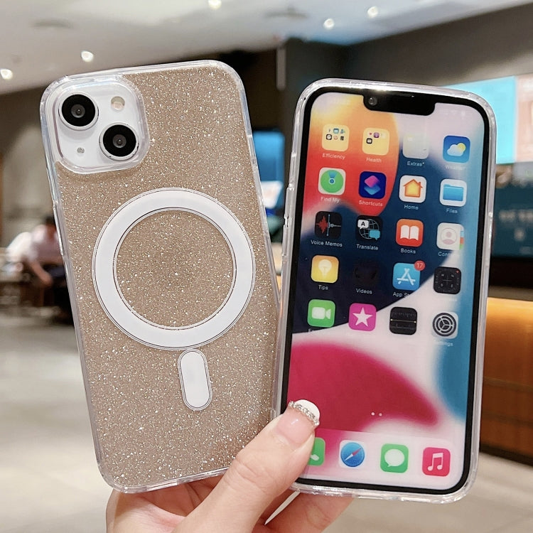 For iPhone 14 Pro Max Acrylic Transparent Glitter MagSafe Phone Case(Black) by buy2fix