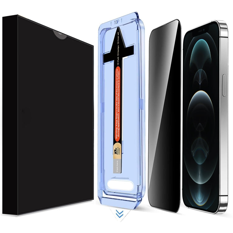 For iPhone 12 Pro Max LK Easy Install Privacy Tempered Glass Film(Black) - iPhone 12 Pro Max Tempered Glass by buy2fix | Online Shopping UK | buy2fix