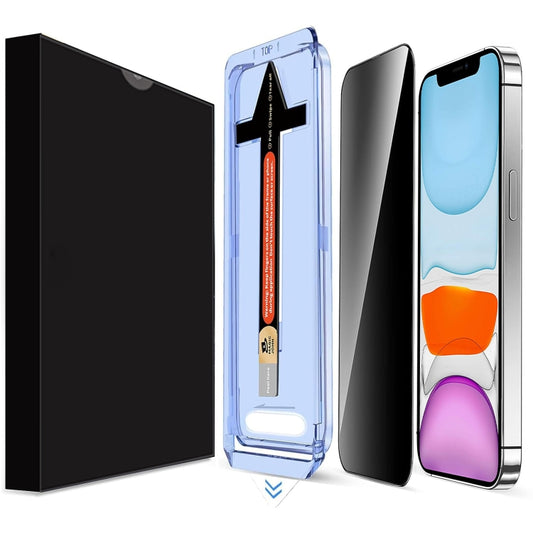 For iPhone 11 LK Easy Install Privacy Tempered Glass Film(Black) - iPhone 11 Tempered Glass by buy2fix | Online Shopping UK | buy2fix