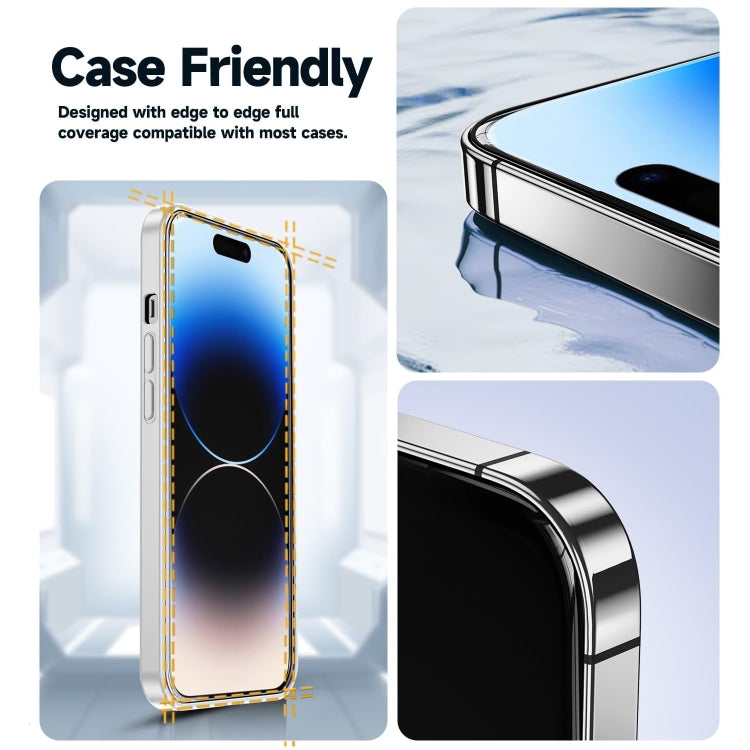 For iPhone 16 LK Easy Install HD Tempered Glass Film(Black) - iPhone 16 Tempered Glass by buy2fix | Online Shopping UK | buy2fix