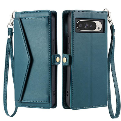 For Google Pixel 10 Pro XL Wallet Multi-card Slot Leather Phone Case with Lanyard(Green) - Google Cases by buy2fix | Online Shopping UK | buy2fix