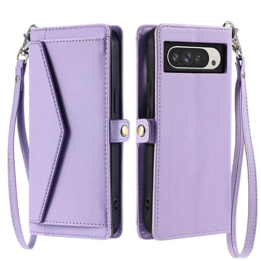 For Google Pixel 10 Pro XL Wallet Multi-card Slot Leather Phone Case with Lanyard(Purple) - Google Cases by buy2fix | Online Shopping UK | buy2fix