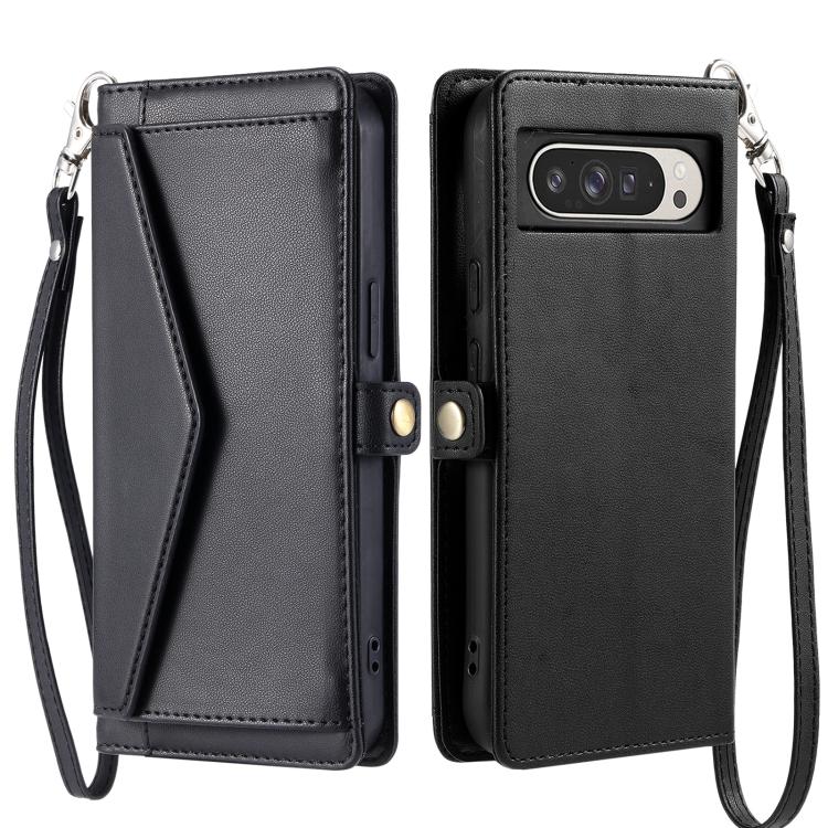 For Google Pixel 10 Pro XL Wallet Multi-card Slot Leather Phone Case with Lanyard(Black) - Google Cases by buy2fix | Online Shopping UK | buy2fix