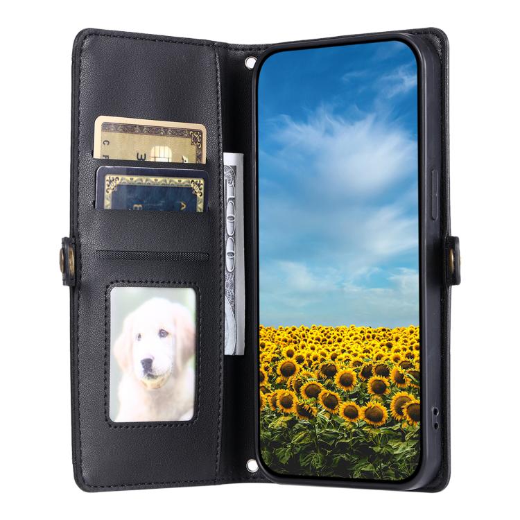 For Google Pixel 10 Pro XL Wallet Multi-card Slot Leather Phone Case with Lanyard(Black) - Google Cases by buy2fix | Online Shopping UK | buy2fix