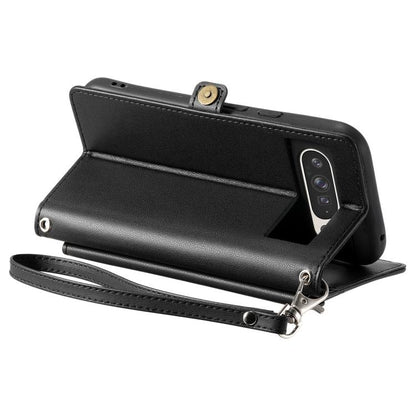 For Google Pixel 10 Pro XL Wallet Multi-card Slot Leather Phone Case with Lanyard(Black) - Google Cases by buy2fix | Online Shopping UK | buy2fix