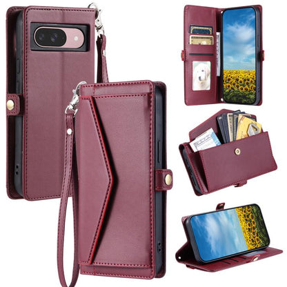 For Google Pixel 10 / 10 Pro Wallet Multi-card Slot Leather Phone Case with Lanyard(Wine Red) - Google Cases by buy2fix | Online Shopping UK | buy2fix
