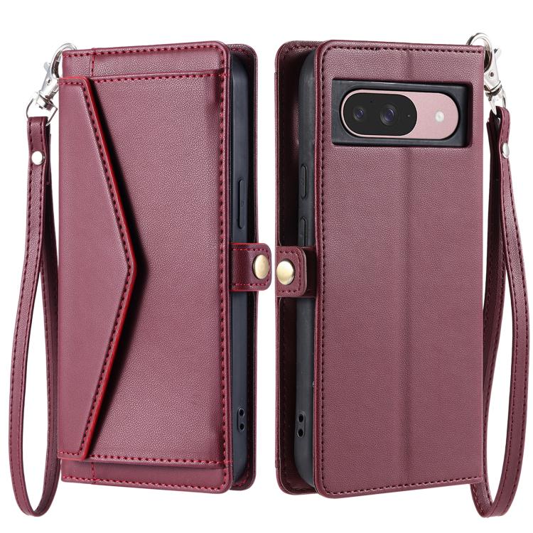 For Google Pixel 10 / 10 Pro Wallet Multi-card Slot Leather Phone Case with Lanyard(Wine Red) - Google Cases by buy2fix | Online Shopping UK | buy2fix