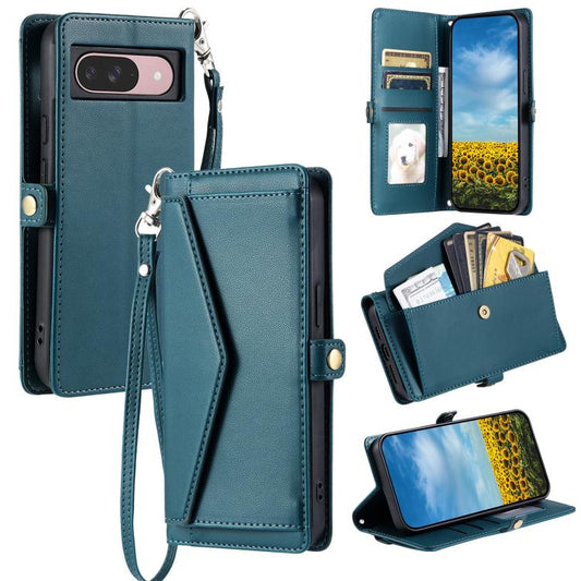 For Google Pixel 10 / 10 Pro Wallet Multi-card Slot Leather Phone Case with Lanyard(Green) - Google Cases by buy2fix | Online Shopping UK | buy2fix