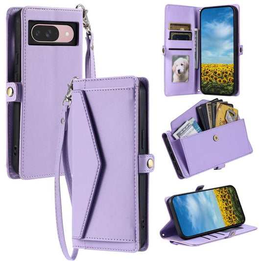 For Google Pixel 10 / 10 Pro Wallet Multi-card Slot Leather Phone Case with Lanyard(Purple) - Google Cases by buy2fix | Online Shopping UK | buy2fix