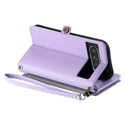 For Google Pixel 10 Pro XL Leather Stitching Multi-card Slot Zipper Phone Case(Purple) - Google Cases by buy2fix | Online Shopping UK | buy2fix