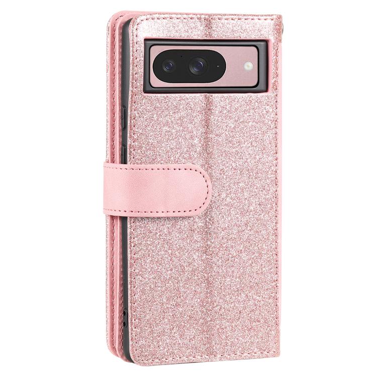 For Google Pixel 10 / 10 Pro Nine Card Zipper Bag Leather Phone Case with Lanyard(Rose Gold) - Google Cases by buy2fix | Online Shopping UK | buy2fix