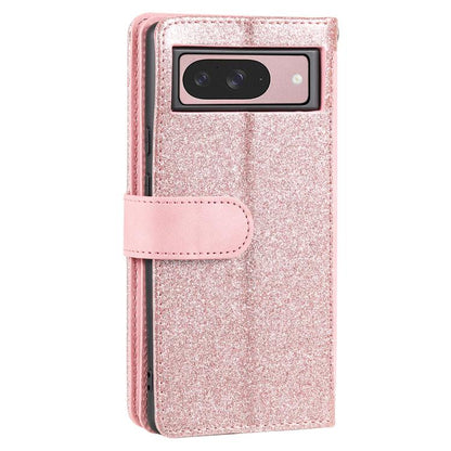For Google Pixel 10 / 10 Pro Nine Card Zipper Bag Leather Phone Case with Lanyard(Rose Gold) - Google Cases by buy2fix | Online Shopping UK | buy2fix