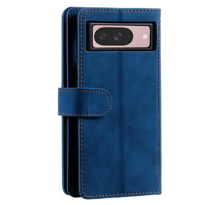 For Google Pixel 10 / 10 Pro Nine Card Zipper Bag Leather Phone Case with Lanyard(Blue) - Google Cases by buy2fix | Online Shopping UK | buy2fix