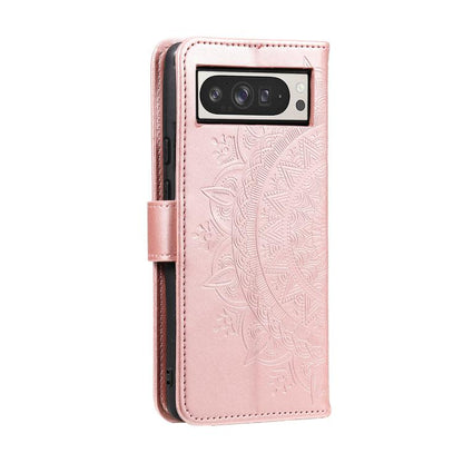 For Google Pixel 10 Pro XL Totem Flower Embossed Leather Phone Case with Lanyard(Rose Gold) - Google Cases by buy2fix | Online Shopping UK | buy2fix