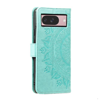 For Google Pixel 10 / 10 Pro Totem Flower Embossed Leather Phone Case with Lanyard(Green) - Google Cases by buy2fix | Online Shopping UK | buy2fix