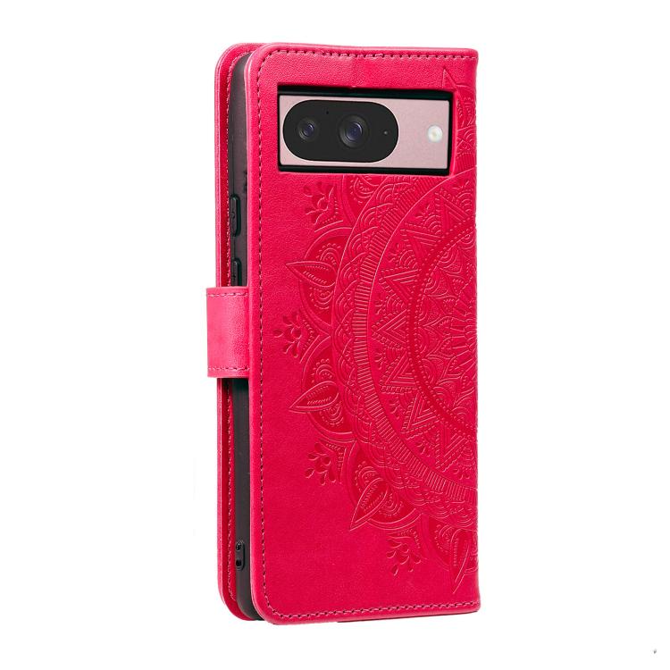For Google Pixel 10 / 10 Pro Totem Flower Embossed Leather Phone Case with Lanyard(Red) - Google Cases by buy2fix | Online Shopping UK | buy2fix