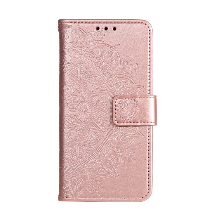 For Google Pixel 10 / 10 Pro Totem Flower Embossed Leather Phone Case with Lanyard(Rose Gold) - Google Cases by buy2fix | Online Shopping UK | buy2fix