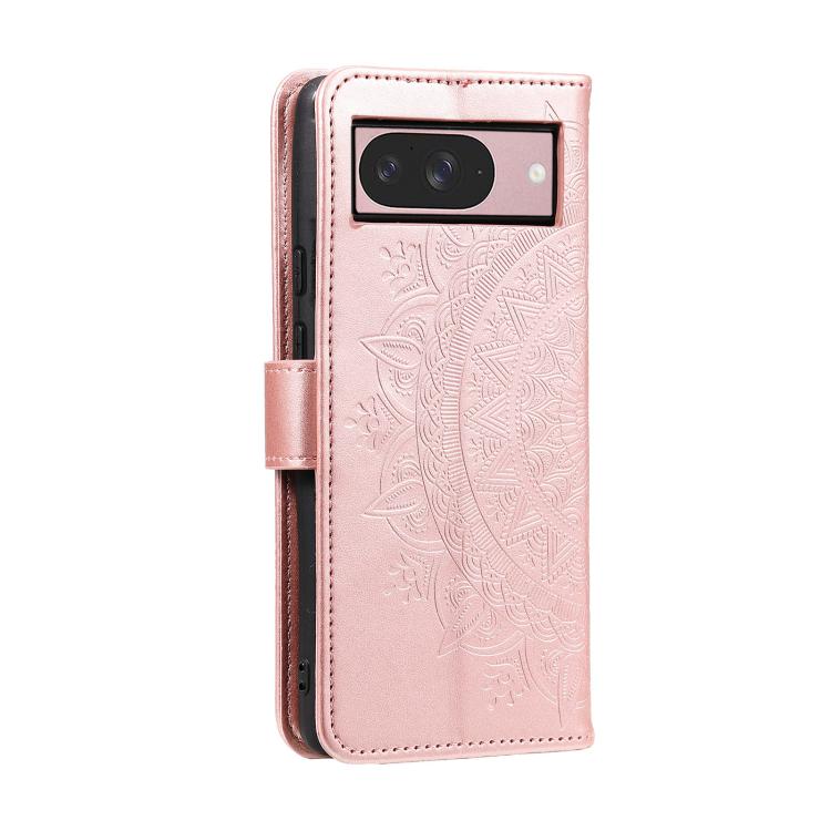 For Google Pixel 10 / 10 Pro Totem Flower Embossed Leather Phone Case with Lanyard(Rose Gold) - Google Cases by buy2fix | Online Shopping UK | buy2fix
