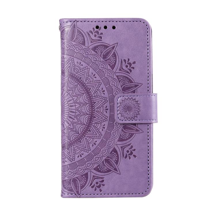 For Google Pixel 10 / 10 Pro Totem Flower Embossed Leather Phone Case with Lanyard(Purple) - Google Cases by buy2fix | Online Shopping UK | buy2fix