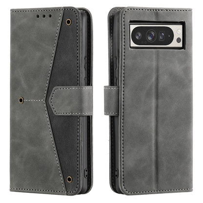 For Google Pixel 9 Pro XL Nail Skin Feel Stitching Calf Texture Leather Phone Case(Grey) - Google Cases by buy2fix | Online Shopping UK | buy2fix