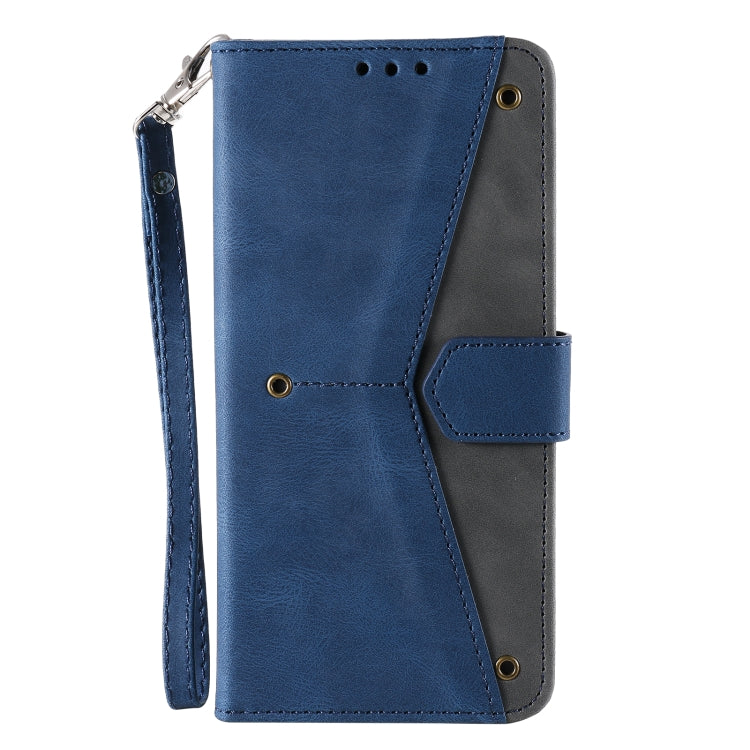 For Google Pixel 9 Pro XL Nail Skin Feel Stitching Calf Texture Leather Phone Case(Blue) - Google Cases by buy2fix | Online Shopping UK | buy2fix