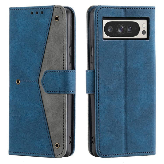 For Google Pixel 10 Pro XL Nail Skin Feel Stitching Calf Texture Leather Phone Case(Blue) - Google Cases by buy2fix | Online Shopping UK | buy2fix