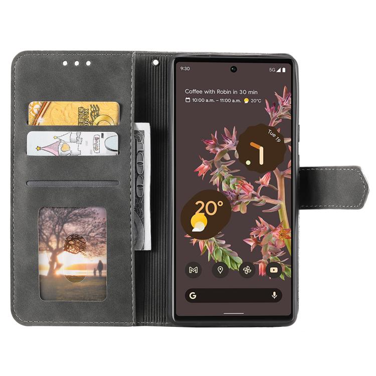 For Google Pixel 10 / 10 Pro Nail Skin Feel Stitching Calf Texture Leather Phone Case(Grey) - Google Cases by buy2fix | Online Shopping UK | buy2fix